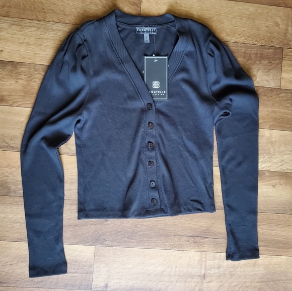 bagatelle Sweaters - Bagatelle Collection Black Cardigan Size Small